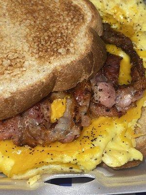 Bacon, Cheese & Egg Toast Sandwich
Choose Toast or French Toast