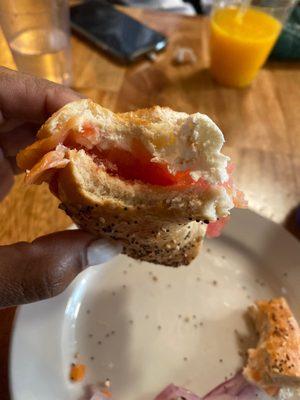 Lox bagel! So good I forgot to take a picture lol