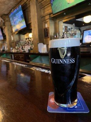 Perfectly poured Guinness