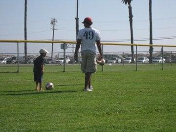 Coach Derek on the field