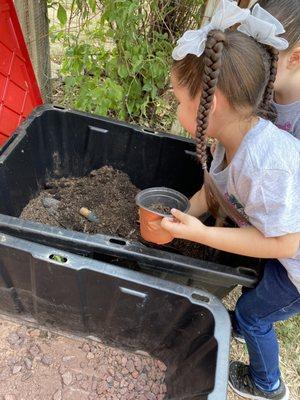 Learning how to garden and take care of plants