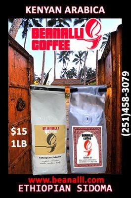 Ethiopian and Kenyan Arabica. Mountain grown!