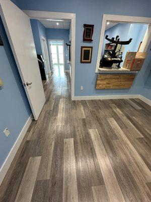 Our beautiful new shiny floors upon entry.