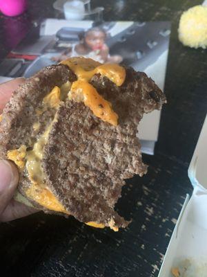 My burger was supposed to be Mr.breast style but didn't come like that @ all