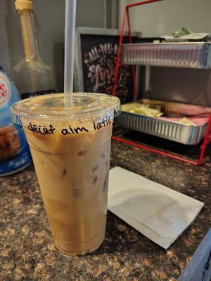 Large iced decaf