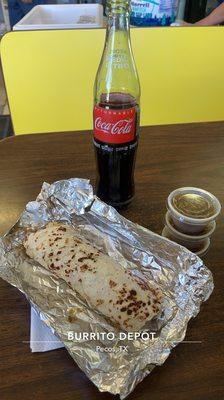 Chile Verde w/beans, aguacate, and asadero cheese.