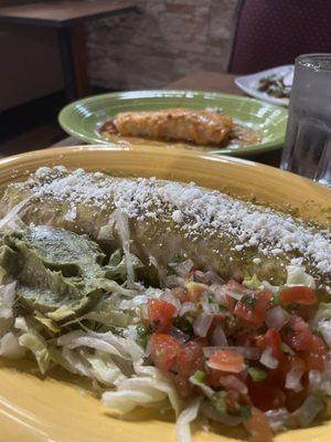 Mega burrito with verde sauce!