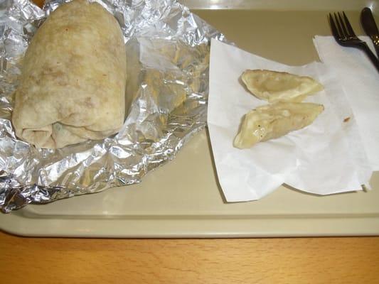 Shrimp wrap and Pot Stickers