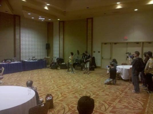 While it doesn't show, they were playing a really jamming version of Super Mario Bros theme.