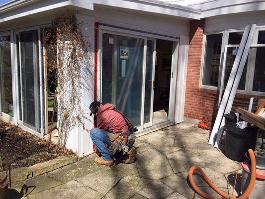 Andersen Patio installation. Bob O Link, Highland Park.