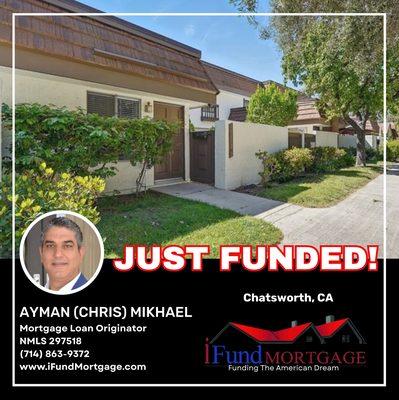 Just Funded in Chatsworth CA. July 2025
