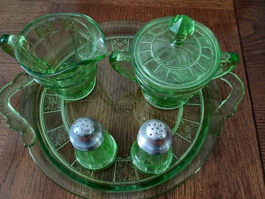 Jeannette Hostess Set, with the original box. I could. not find.any and information on line about this set.