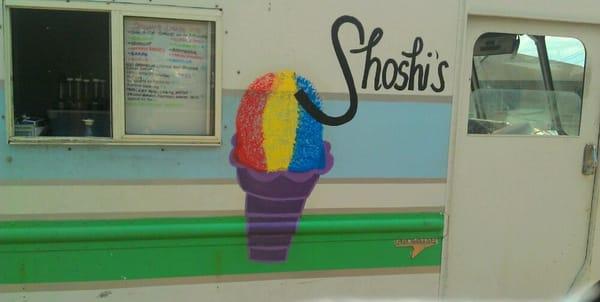 Shoshi's shave ice & lunch truck located by Aiea High School after school gets out.