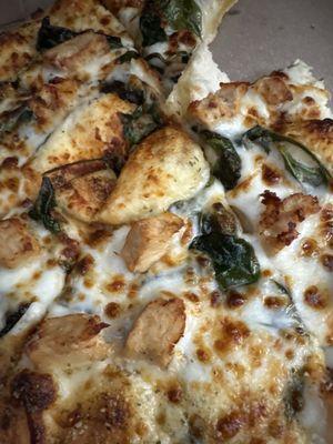 Premium chicken, spinach, Alfredo sauce, and cheese