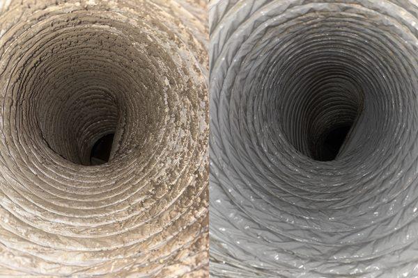 Before and after an Airduct Deep Clean!