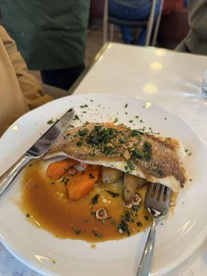 Red snapper sprinkled with chervil.