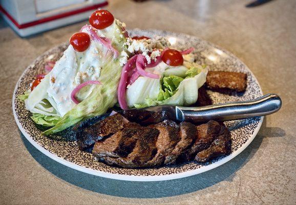 Wedge Salad with a Steak added