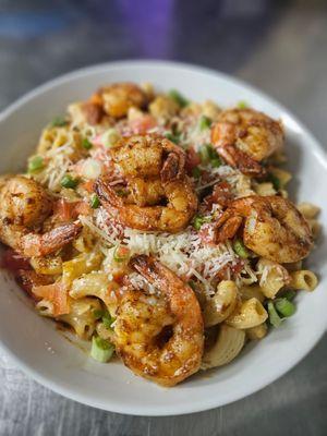 Cajun Pasta with grilled shrimp