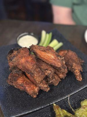 Wings with sauce on the side