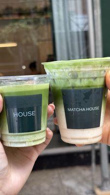 Matcha Cortado, Strawberry Cold Foam Matcha Latte