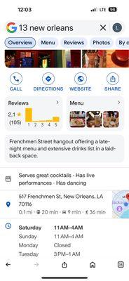 13 on Frenchmen