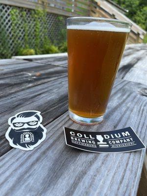 Cool beer stickers and a West Coast IPA