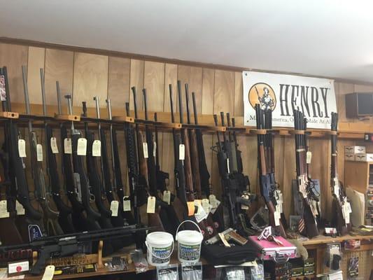 Phill has a large selection of long guns & hand guns.
