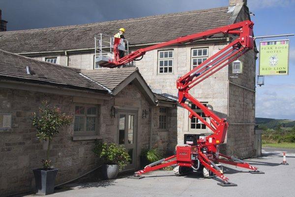 Spider lift next to a house!