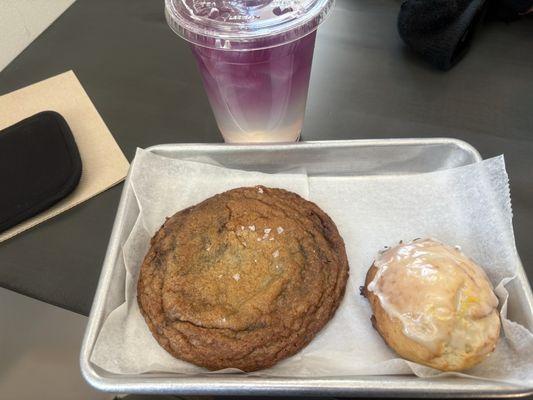 Lavender lemonade sea salt chocolate chip cookie, lemon ricotta cookie