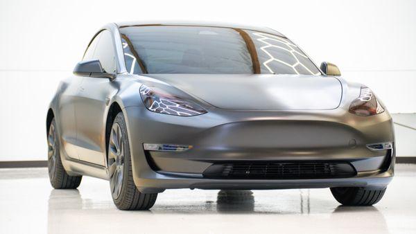 Tesla Satin Black Vinyl Wrap