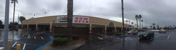 Panorama of moonlight shopping center