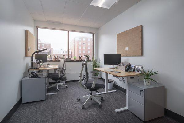 Single and multi-person private offices available