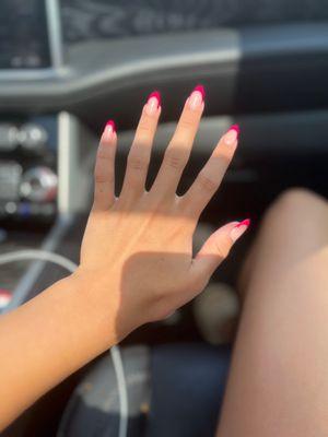 My French tip dip nails!!