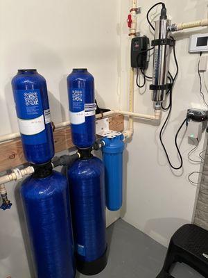 Aquasana whole house water filtration system, and Leak Defense system.