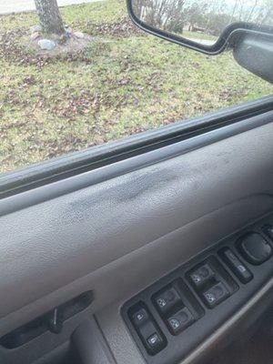 Left door panel damaged