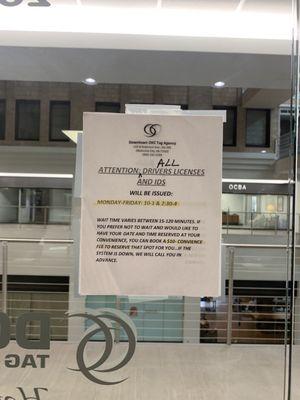 Hours for drivers license