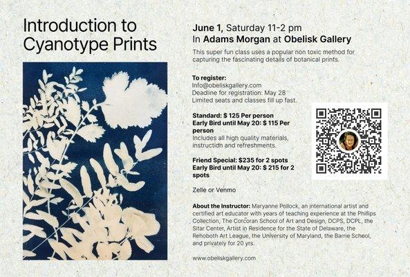 We are now registering for this class on June 1 saturday!! Classes fill quickly!