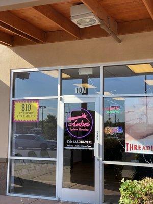 Amber eyebrow threading