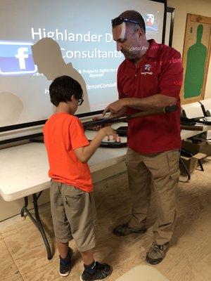 The best part at the end, touching the guns and learning more safety!