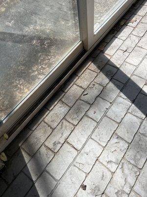 Water stains on floor.