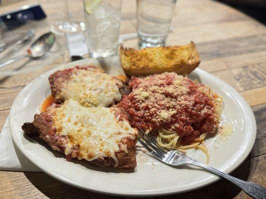 Veal Parm and linguini