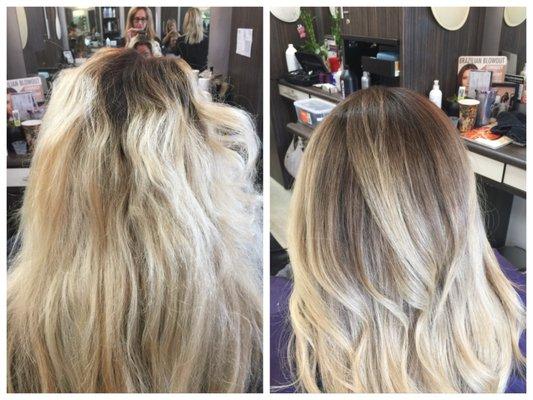 Transformed Colour using Scruples hair system. The hairs integrity is improved.