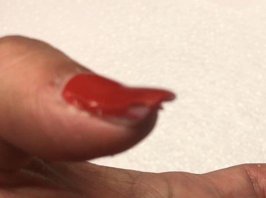 Same day they were done this nail came off also