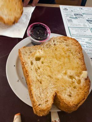 Homemade Toast with homemade blueberry jelly
