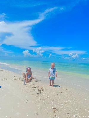 We loved playing in the sand and finding seashells on the barrier islands!