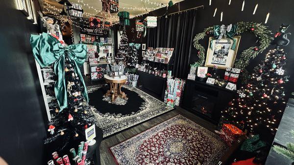 Spooky Cat Press Pop-Up Shop, Holiday Gifts, Wrapping, Stationary, Cards, & Clothing. Designed by Local Artists