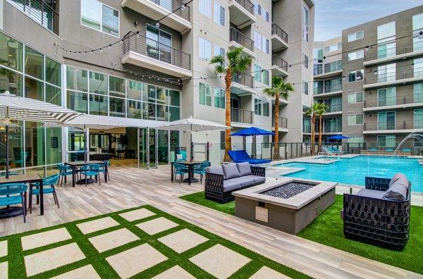 Relax by our inviting pool and fire pit.