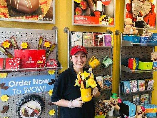 Serving up freshness with our Delicious daisy in a keepsake mug container starting at $24.99