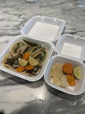 Carne asada taco & Mulita