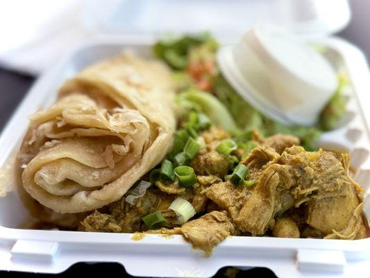 Chicken curry and roti